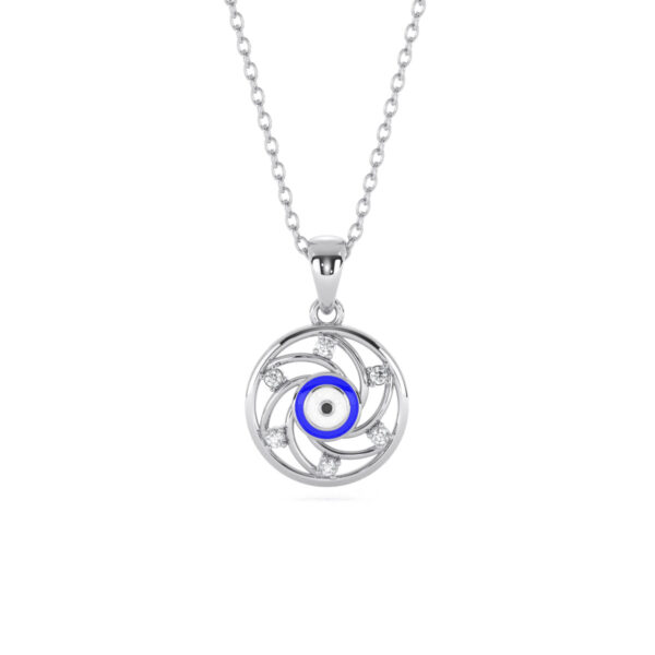 Safeguarding Evil Eye Diamond Pendant Silver Jewellery Online