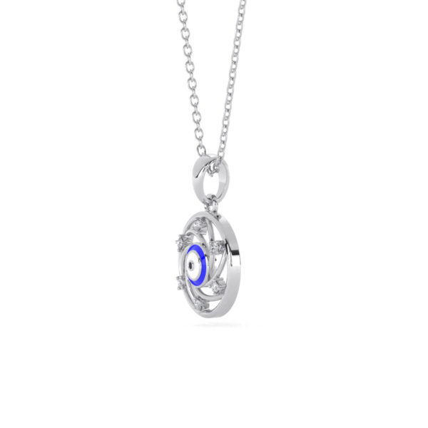 Safeguarding Evil Eye Diamond Pendant Silver Jewellery Online