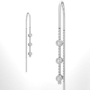 Luxurious Trio Diamond Sui Dhaga Earrings Silver Jewellery Online