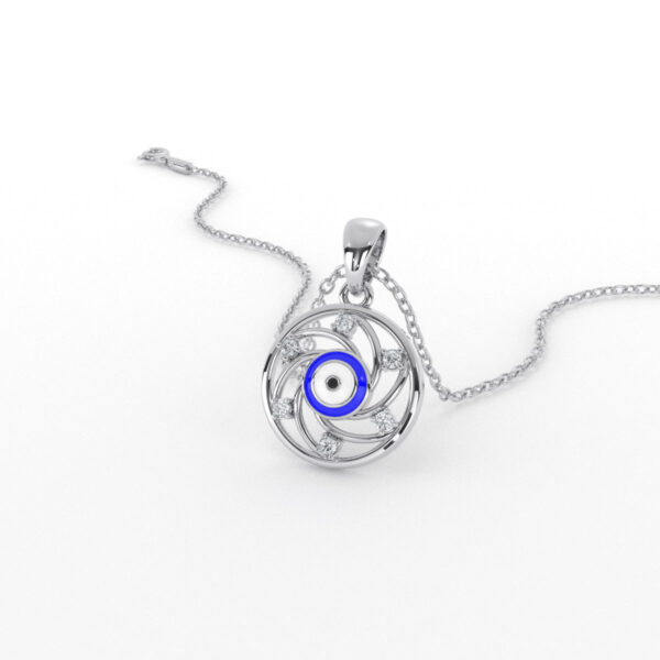 Safeguarding Evil Eye Diamond Pendant Silver Jewellery Online