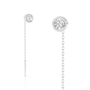 Enchanting Solitaire Sui Dhaga Earrings Silver Jewellery Online